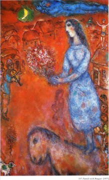  bride - Bride with bouquet contemporary Marc Chagall